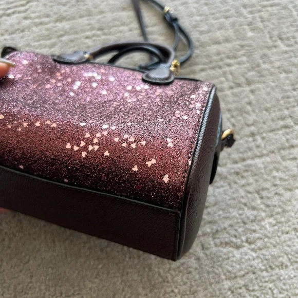 Coach Micro Bennett Satchel, Oxblood Heart Glitter - Picture 11 of 16